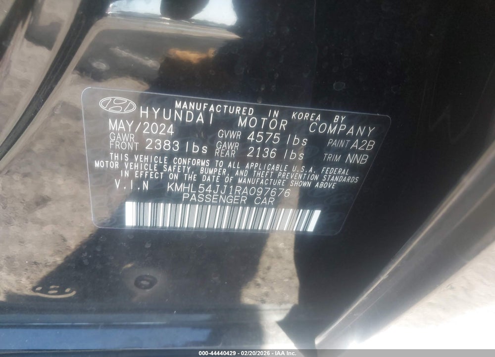 2024 HYUNDAI SONATA HYBRID LIMITED VIN: KMHL54JJ1RA097676