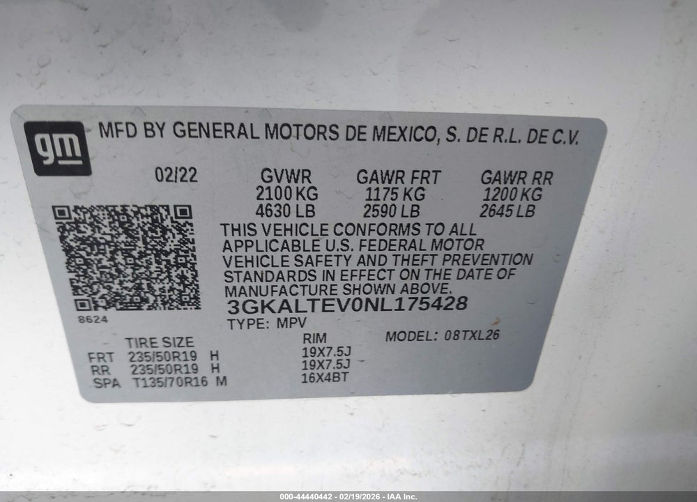 2022 GMC TERRAIN AWD SLE VIN: 3GKALTEV0NL175428