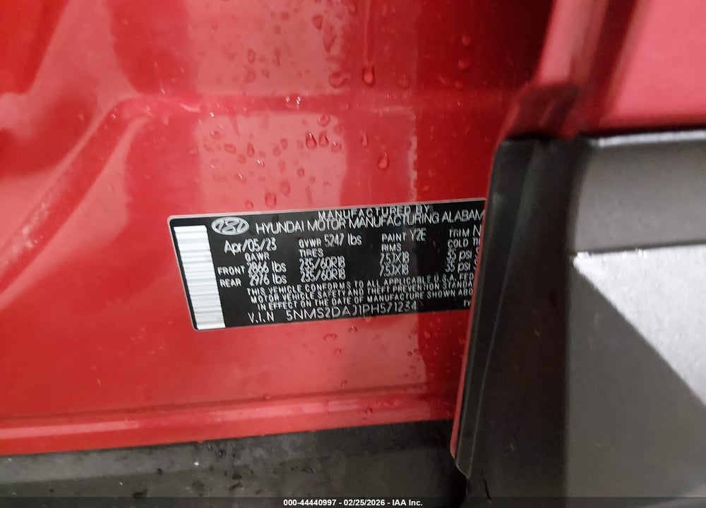 2023 HYUNDAI SANTA FE SEL VIN: 5NMS2DAJ1PH571234