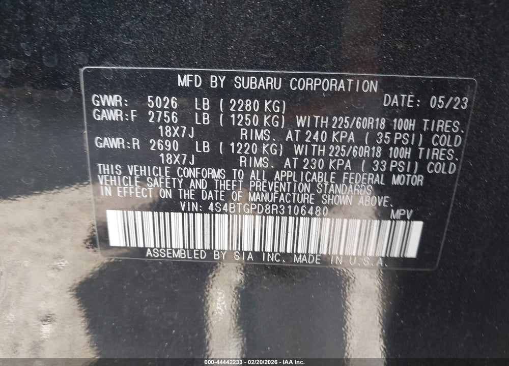 2024 SUBARU OUTBACK TOURING XT VIN: 4S4BTGPD8R3106480
