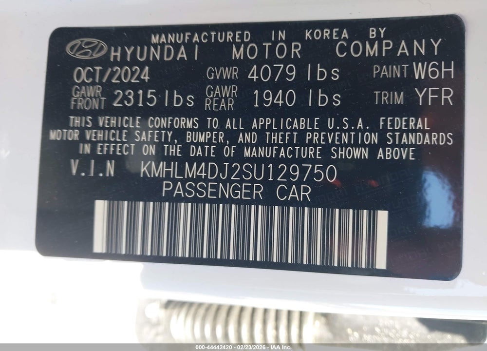 2025 HYUNDAI ELANTRA HYBRID BLUE VIN: KMHLM4DJ2SU129750