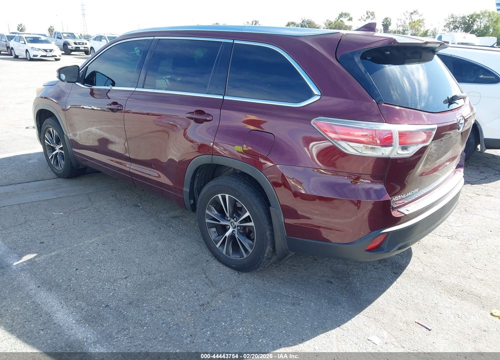 2016 TOYOTA HIGHLANDER XLE V6 VIN: 5TDKKRFH0GS143896