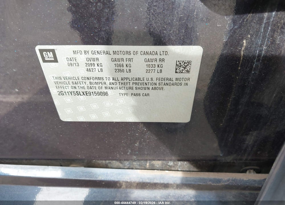 2014 CHEVROLET IMPALA 1LS VIN: 2G11Y5SLXE9159096