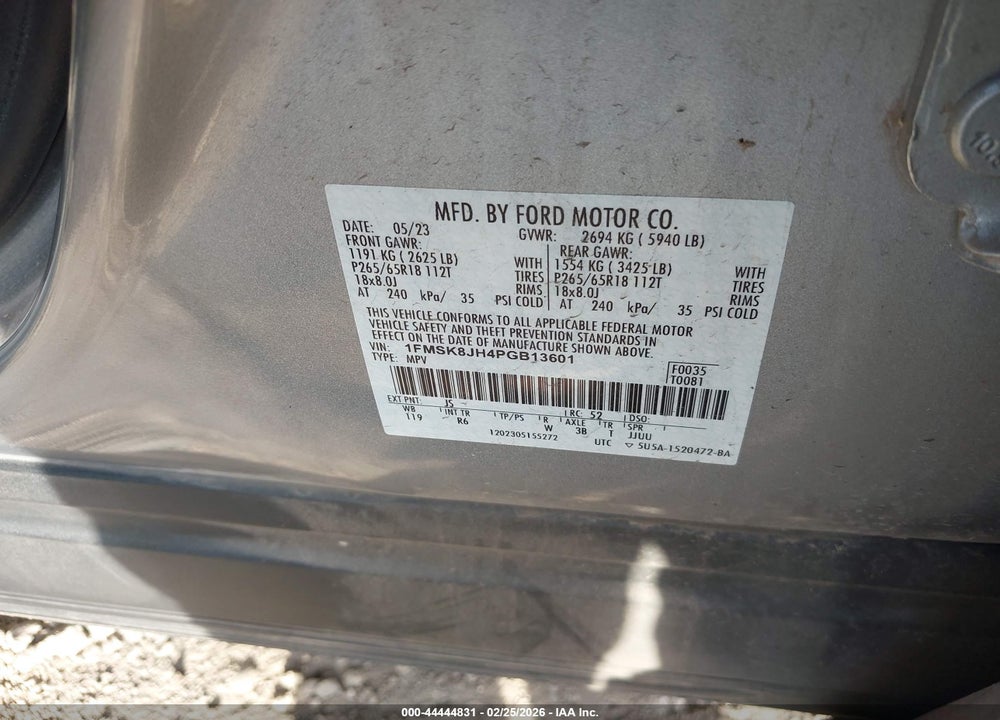 2023 FORD EXPLORER TIMBERLINE VIN: 1FMSK8JH4PGB13601