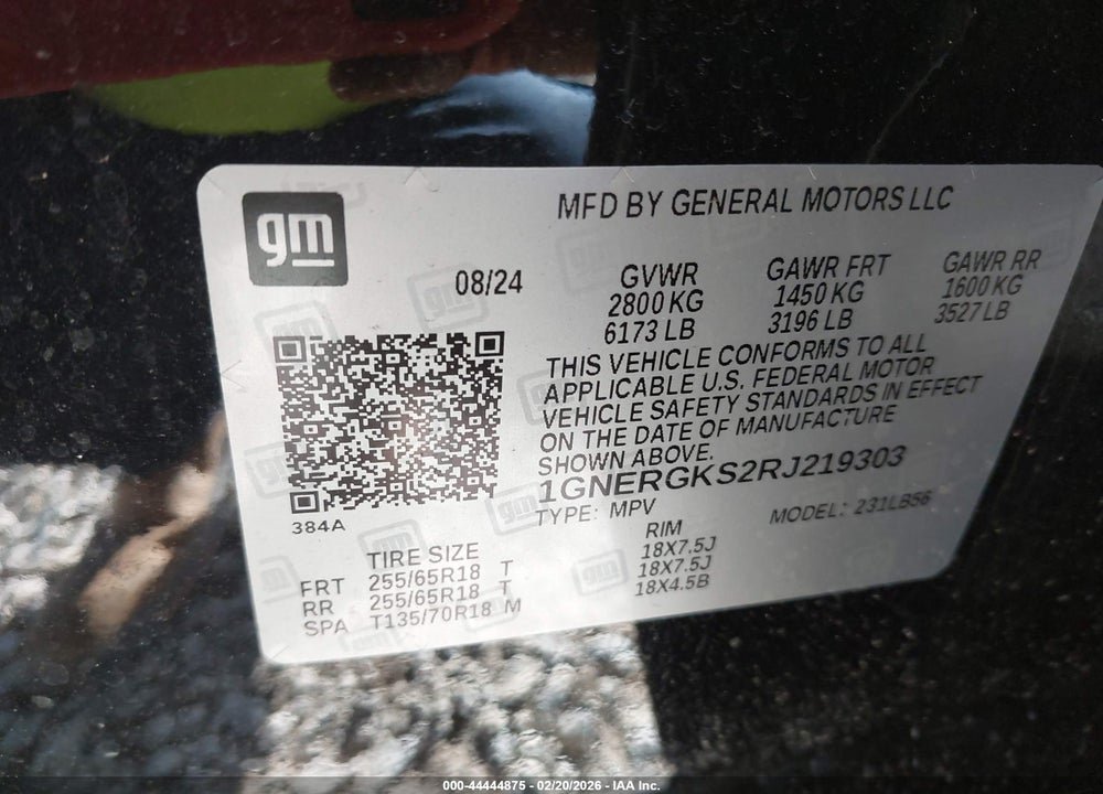 2024 CHEVROLET TRAVERSE FWD LT VIN: 1GNERGKS2RJ219303