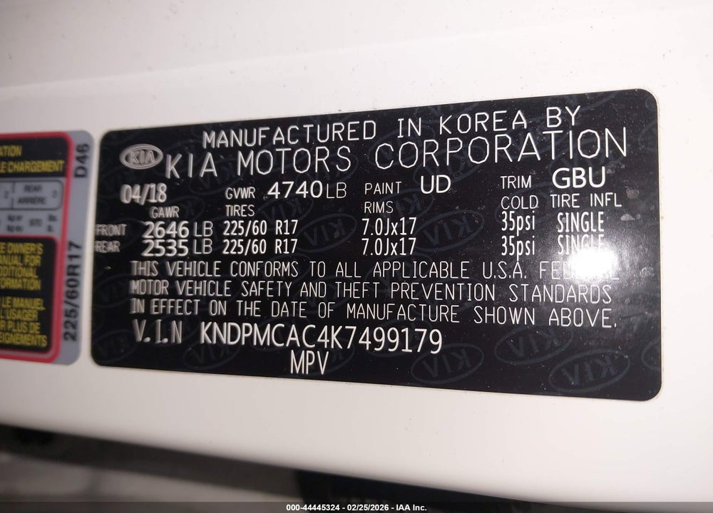 2019 KIA SPORTAGE LX VIN: KNDPMCAC4K7499179