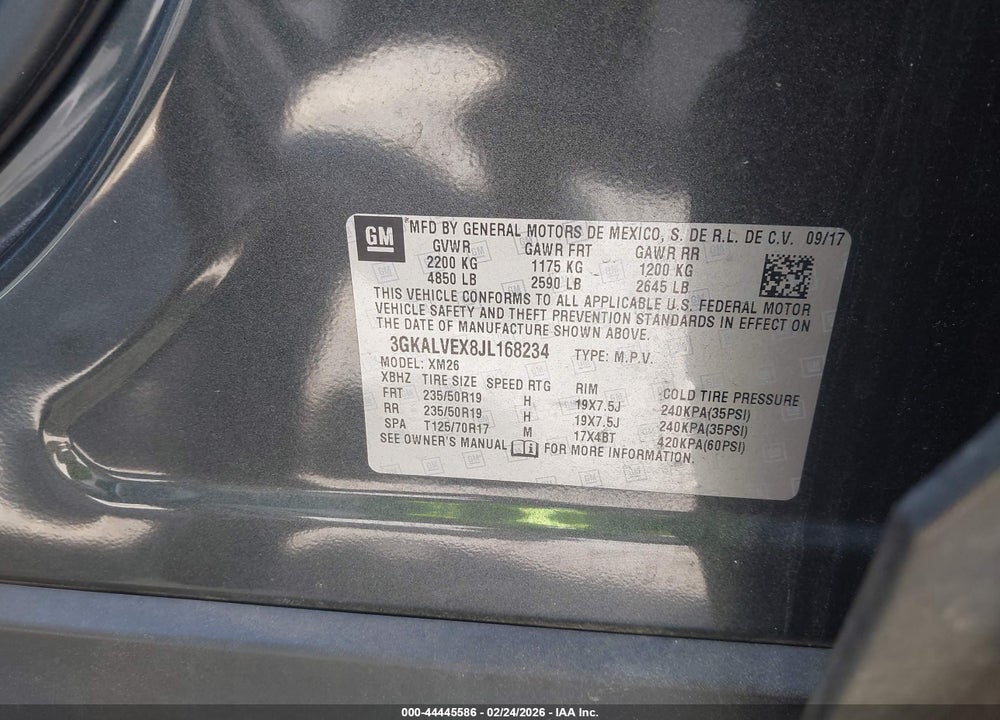 2018 GMC TERRAIN SLT VIN: 3GKALVEX8JL168234