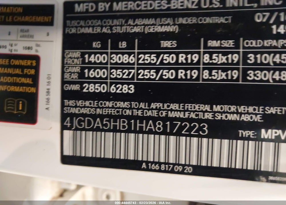 2017 MERCEDES-BENZ GLE 350 4MATIC VIN: 4JGDA5HB1HA817223