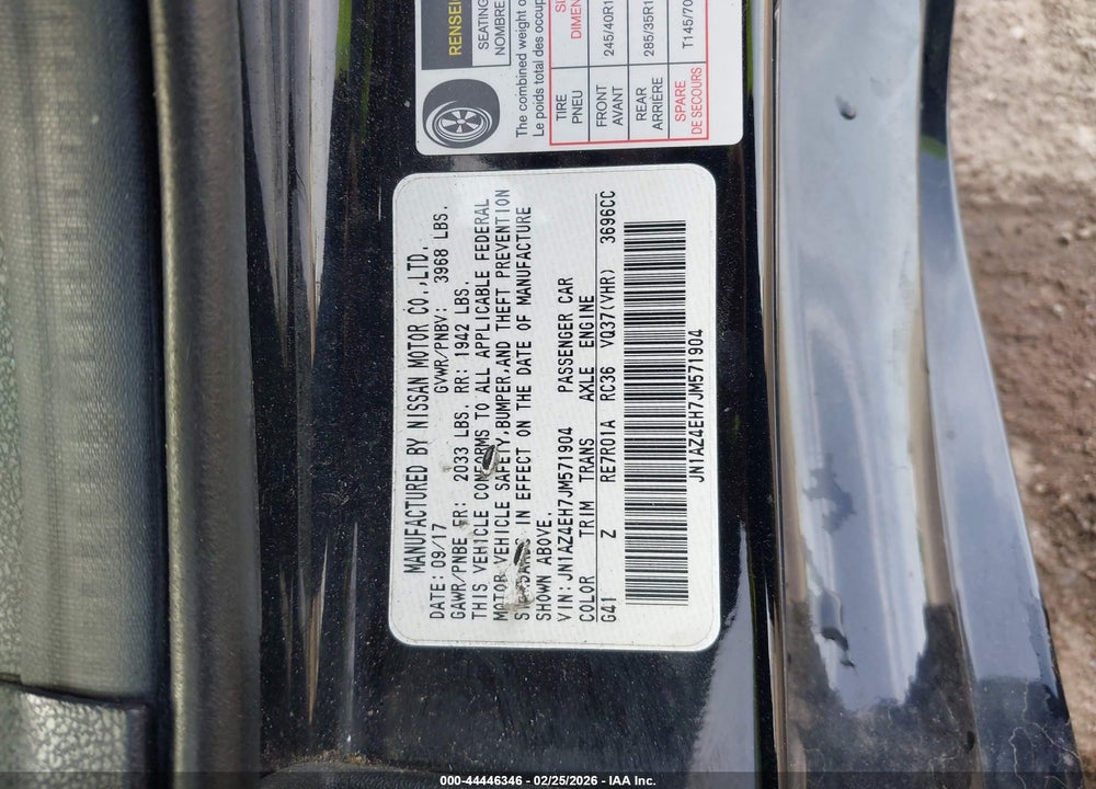 2018 NISSAN 370Z NISMO TECH VIN: JN1AZ4EH7JM571904
