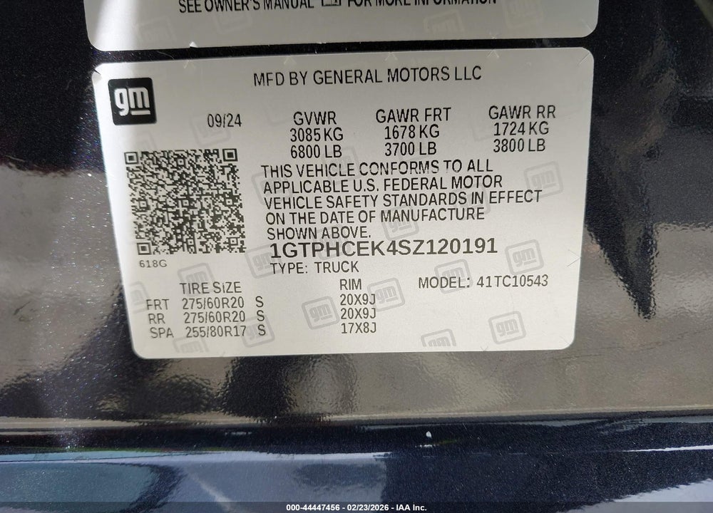 2025 GMC SIERRA 1500 2WD  SHORT BOX ELEVATION VIN: 1GTPHCEK4SZ120191