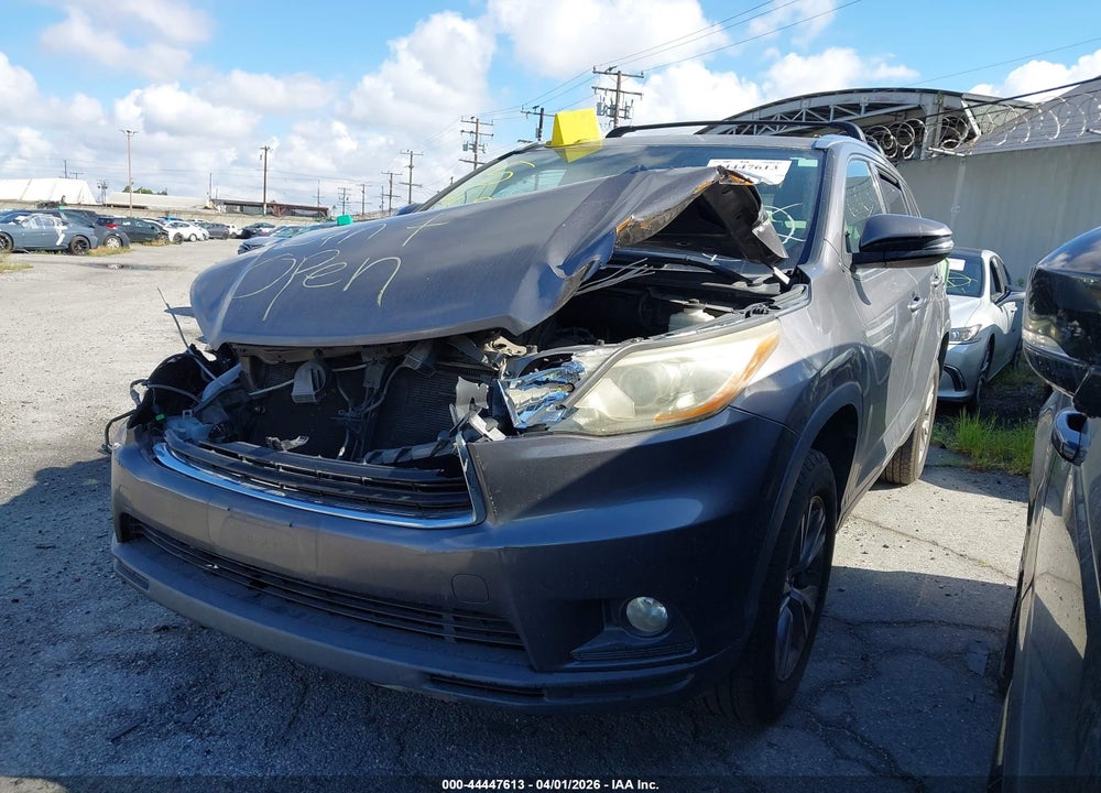 2015 TOYOTA HIGHLANDER XLE V6 VIN: 5TDKKRFHXFS105770