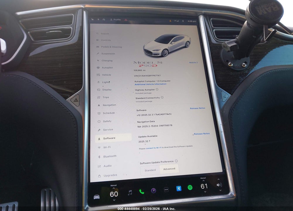 2015 TESLA MODEL S 70D/85D/P85D VIN: 5YJSA1H28FFP67767