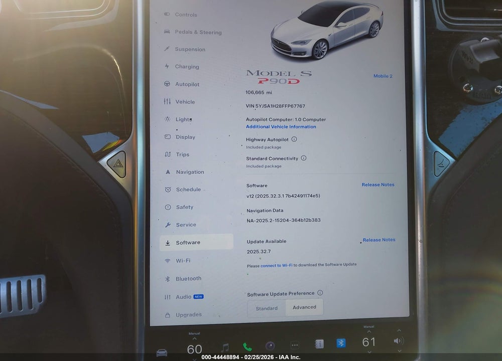 2015 TESLA MODEL S 70D/85D/P85D VIN: 5YJSA1H28FFP67767