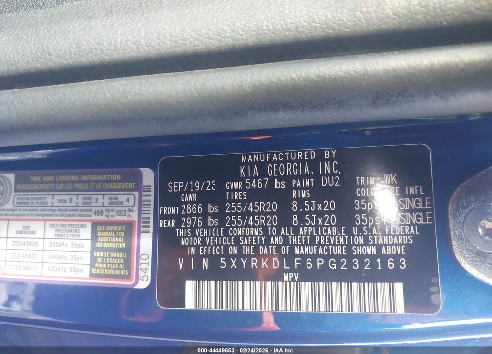 2023 KIA SORENTO SX PRESTIGE VIN: 5XYRKDLF6PG232163
