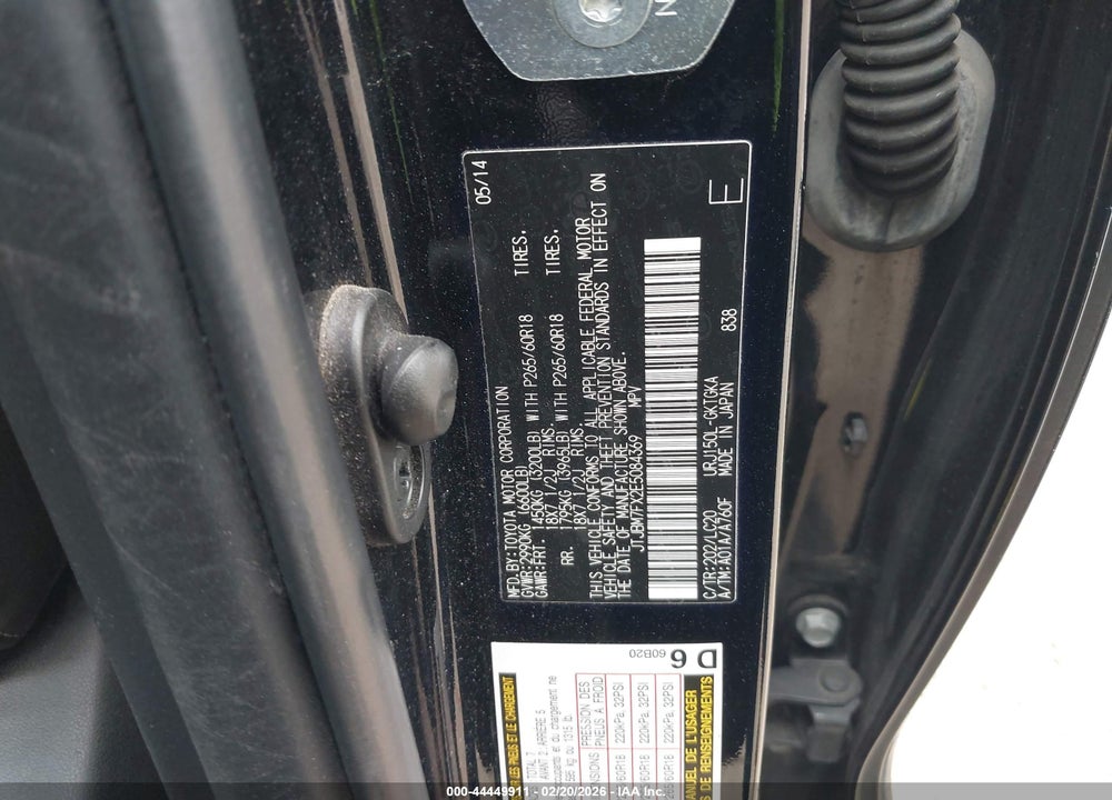 2014 LEXUS GX 460 VIN: JTJBM7FX2E5084369