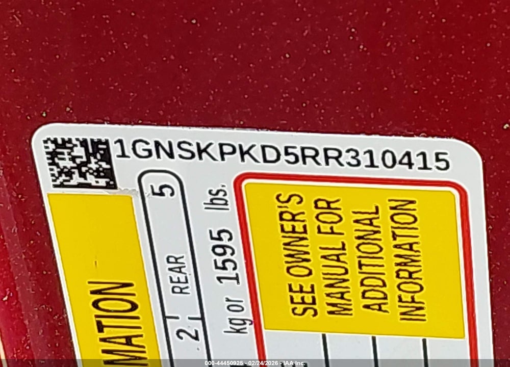 2024 CHEVROLET TAHOE 4WD Z71 VIN: 1GNSKPKD5RR310415