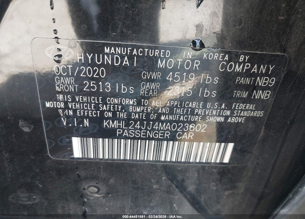 2021 HYUNDAI SONATA BLUE VIN: KMHL24JJ4MA023802
