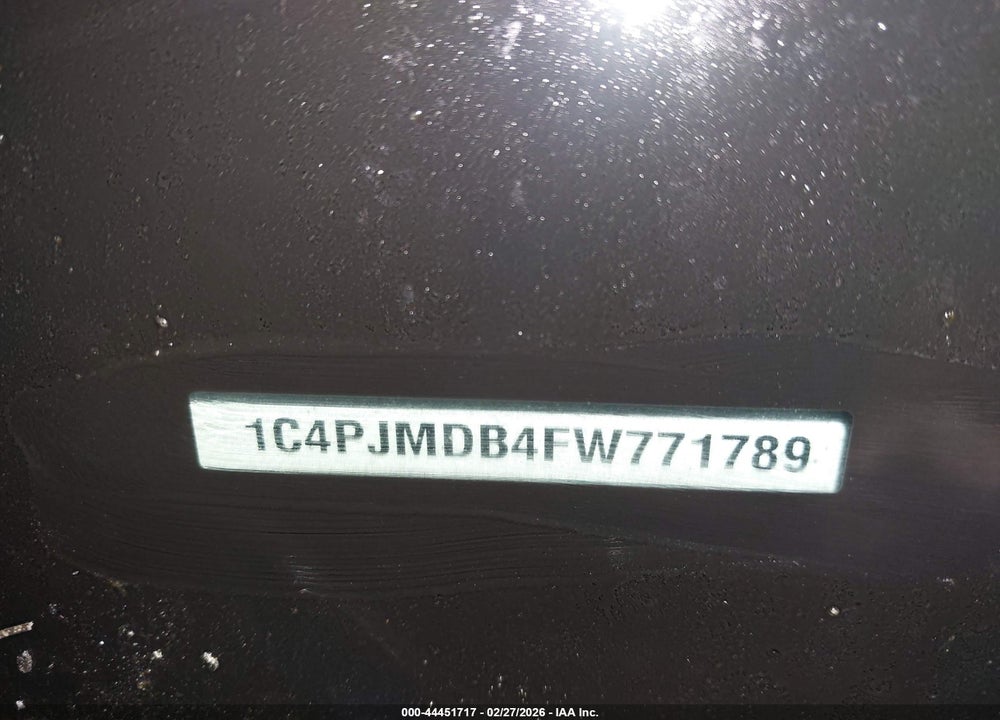 2015 JEEP CHEROKEE LIMITED VIN: 1C4PJMDB4FW771789