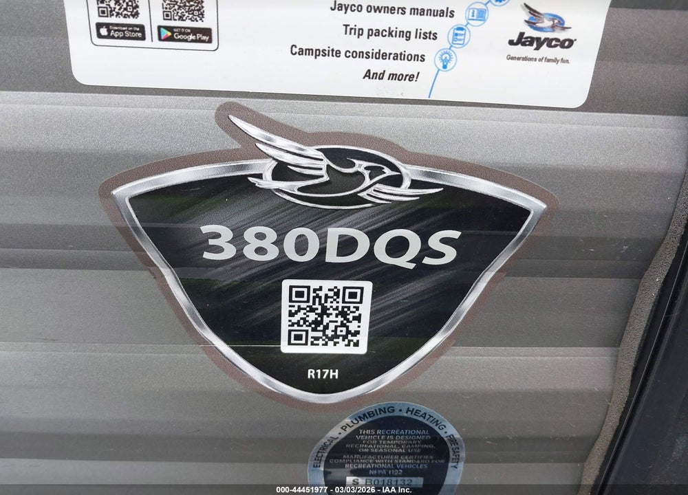 2024 OTHER JAYCO VIN: 1UJBC0BV2R17H0194