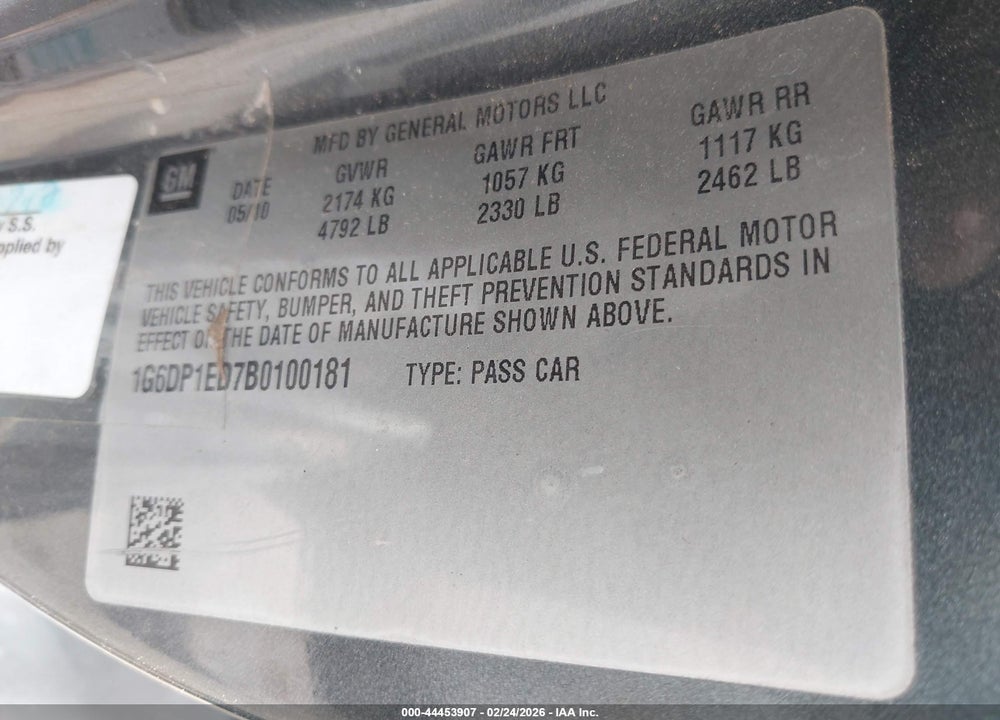 2011 CADILLAC CTS PREMIUM VIN: 1G6DP1ED7B0100181