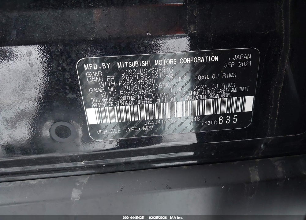 2022 MITSUBISHI OUTLANDER ES 2.5 S-AWC VIN: JA4J4TA86NZ037548