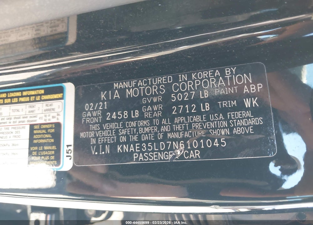2022 KIA STINGER GT-LINE VIN: KNAE35LD7N6101045