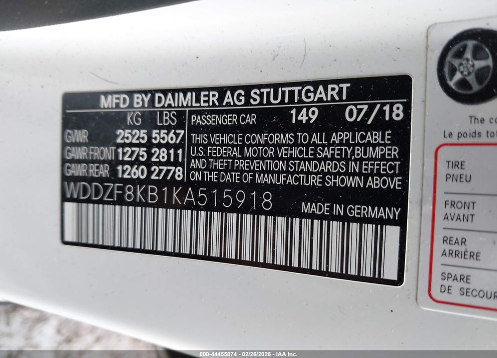 2019 MERCEDES-BENZ AMG E 63 S 4MATIC VIN: WDDZF8KB1KA515918