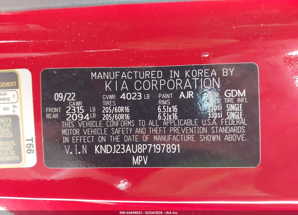 2023 KIA SOUL LX VIN: KNDJ23AU8P7197891