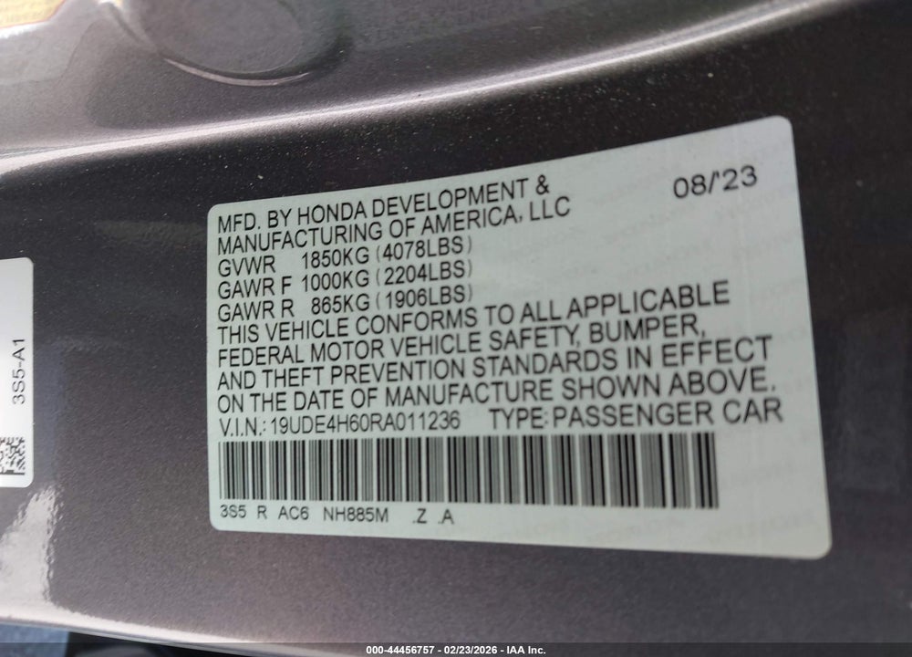 2024 ACURA INTEGRA A-SPEC TECHNOLOGY VIN: 19UDE4H60RA011236