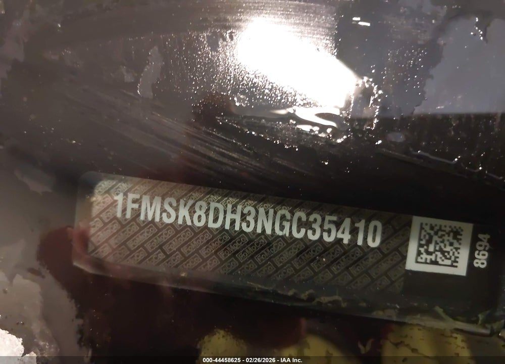 2022 FORD EXPLORER XLT VIN: 1FMSK8DH3NGC35410