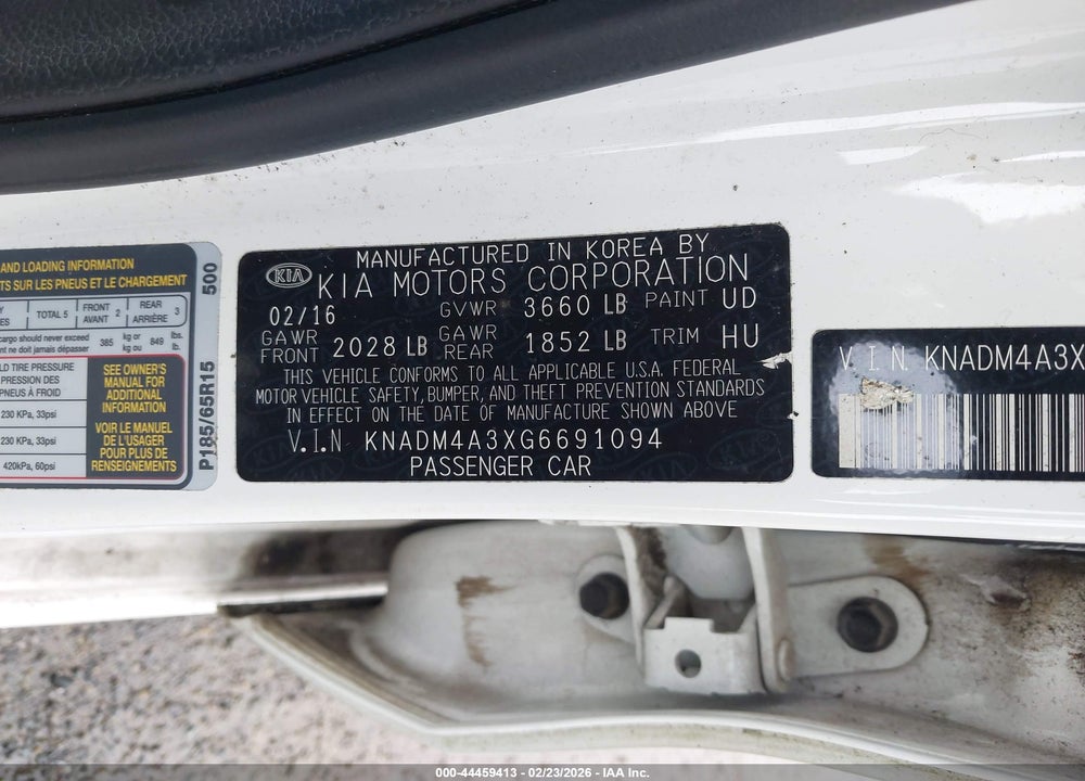 2016 KIA RIO LX VIN: KNADM4A3XG6691094