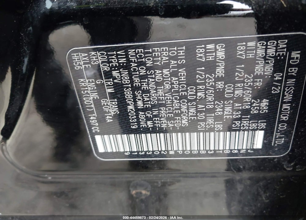 2023 NISSAN ROGUE SV INTELLIGENT AWD VIN: JN8BT3BB0PW203319