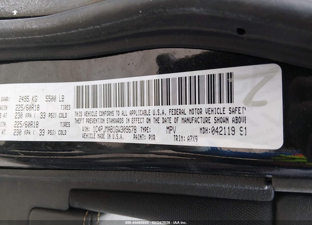 2016 JEEP CHEROKEE ALTITUDE VIN: 1C4PJMAB1GW309678