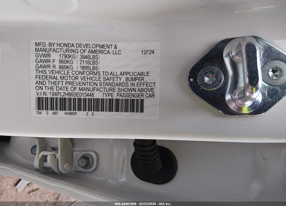 2025 HONDA CIVIC SEDAN SPORT VIN: 19XFL2H86SE013448
