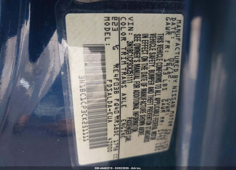 2012 NISSAN VERSA 1.8 S VIN: 3N1BC1CP3CK251111