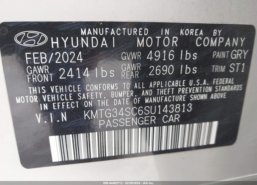2025 GENESIS G70 2.5T AWD VIN: KMTG34SC6SU143813