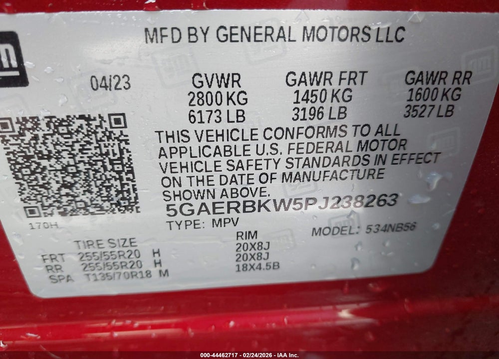 2023 BUICK ENCLAVE ESSENCE FWD VIN: 5GAERBKW5PJ238263