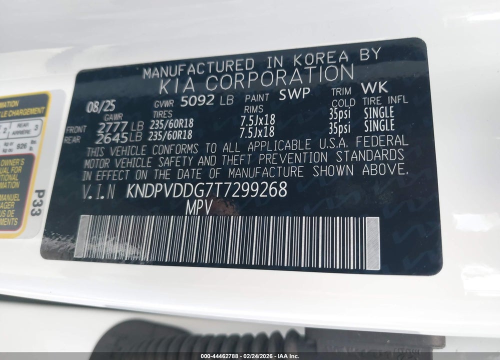 2026 KIA SPORTAGE HYBRID EX VIN: KNDPVDDG7T7299268