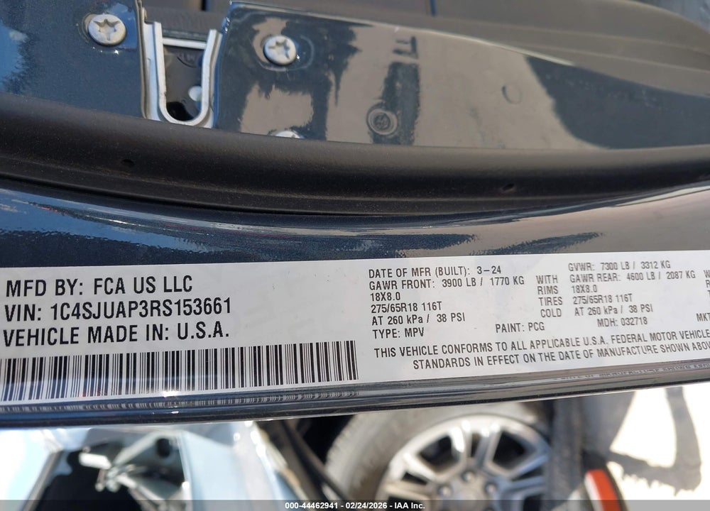 2024 JEEP WAGONEER SERIES I 4X2 VIN: 1C4SJUAP3RS153661