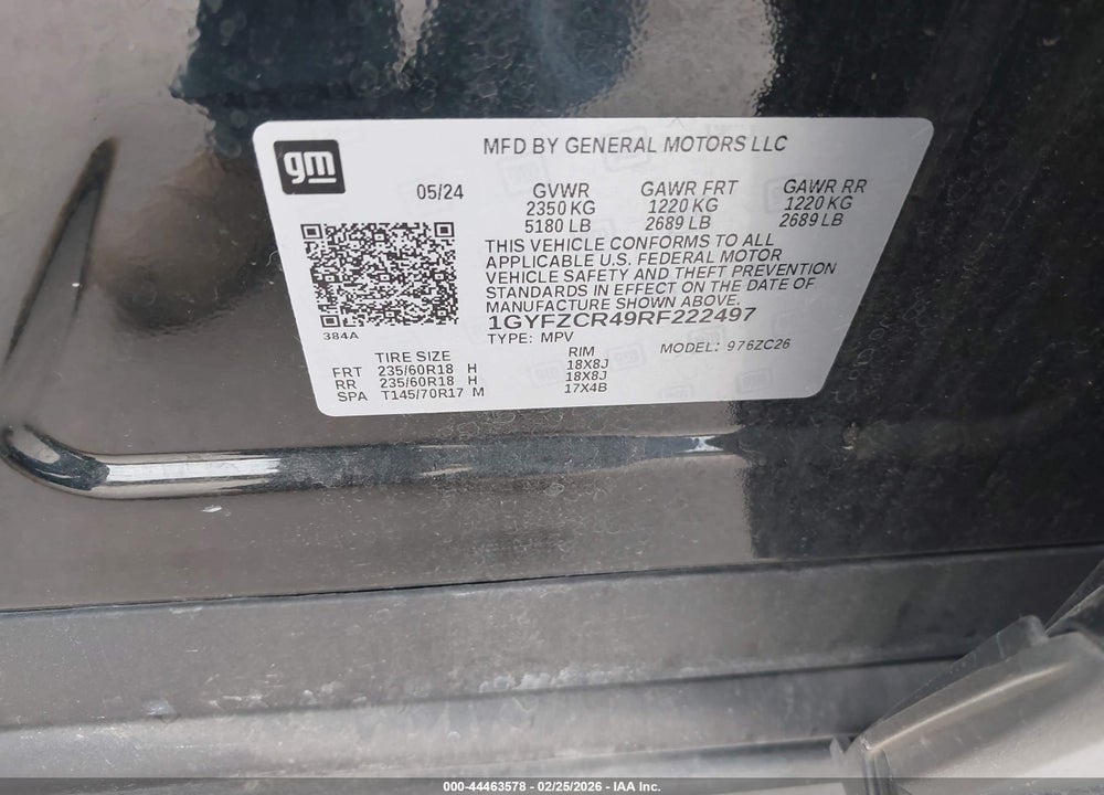2024 CADILLAC XT4 FWD PREMIUM LUXURY VIN: 1GYFZCR49RF222497