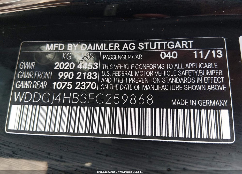 2014 MERCEDES-BENZ C 250 VIN: WDDGJ4HB3EG259868
