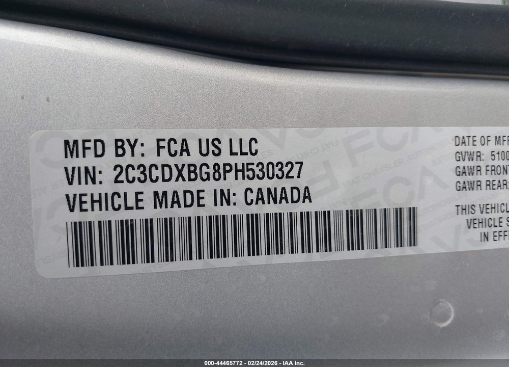 2023 DODGE CHARGER SXT VIN: 2C3CDXBG8PH530327