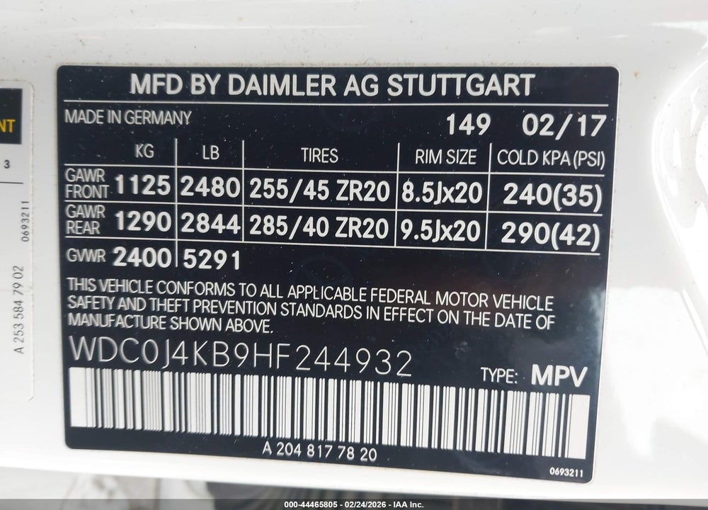 2017 MERCEDES-BENZ GLC 300 COUPE 4MATIC VIN: WDC0J4KB9HF244932