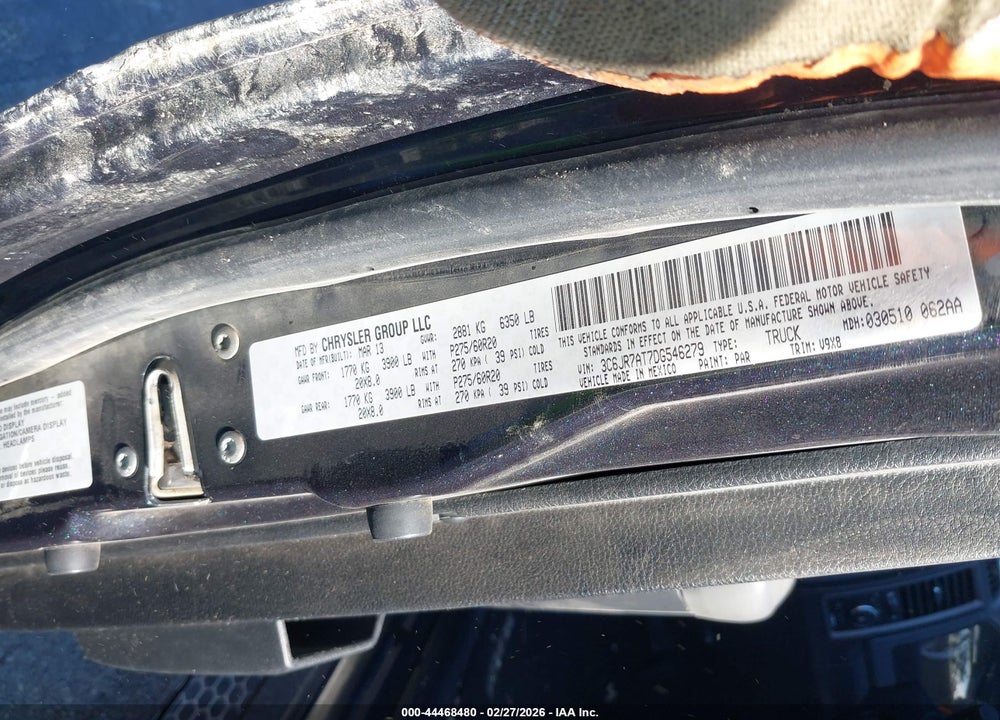 2013 RAM 1500 EXPRESS VIN: 3C6JR7AT7DG546279