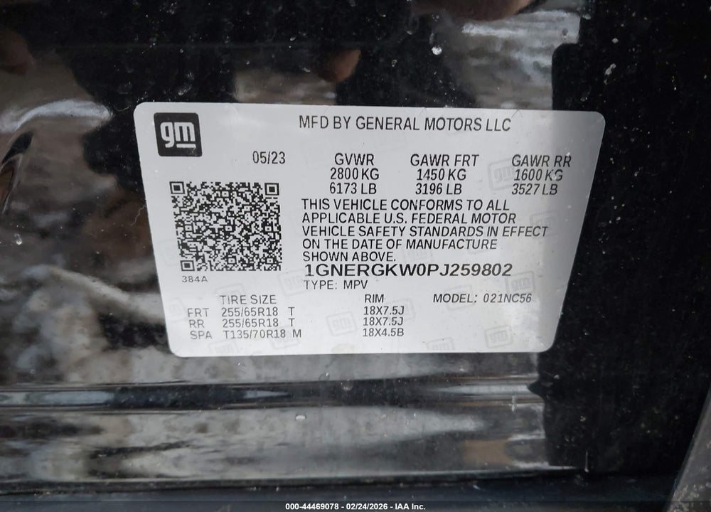 2023 CHEVROLET TRAVERSE FWD LT CLOTH VIN: 1GNERGKW0PJ259802