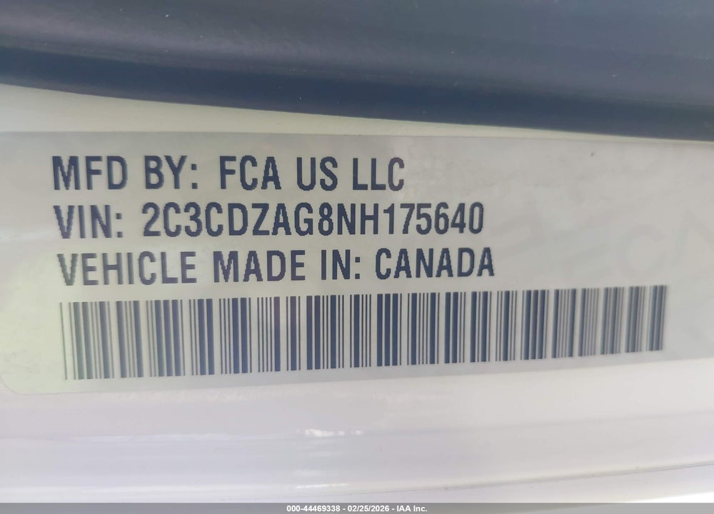 2022 DODGE CHALLENGER SXT VIN: 2C3CDZAG8NH175640
