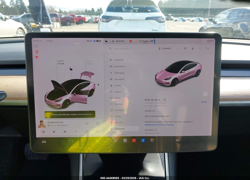 2020 TESLA MODEL 3 LONG RANGE DUAL MOTOR ALL-WHEEL DRIVE VIN: 5YJ3E1EB5LF802967
