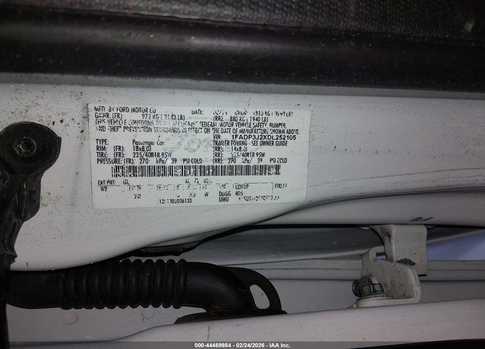 2013 FORD FOCUS TITANIUM VIN: 1FADP3J2XDL252105