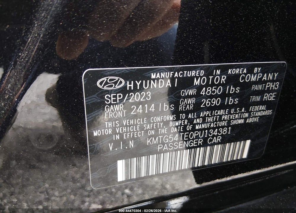 2023 GENESIS G70 3.3T RWD VIN: KMTG54TE0PU134381