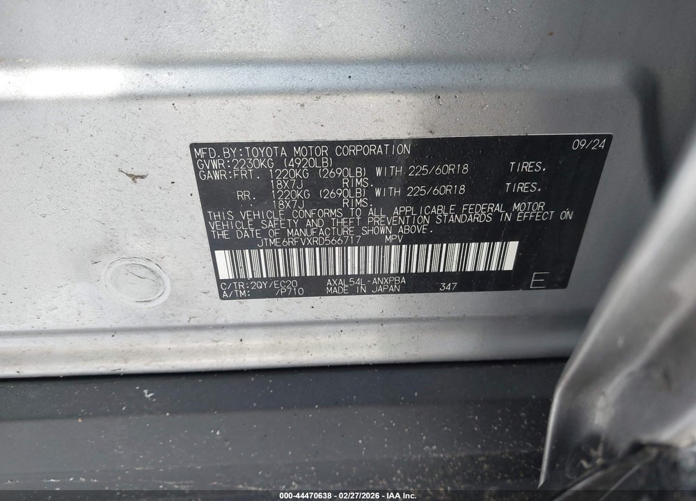 2024 TOYOTA RAV4 HYBRID XSE VIN: JTME6RFVXRD566717